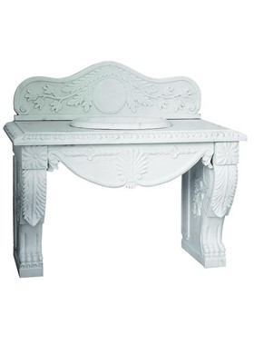 LAVABO MARMO UNO 120X65X82cm - ΚΑΤΑΣΚΕΥΗ  ΑΠΟ ΛΕΥΚΟ ΜΑΡΜΑΡΟ ΜΕ ΝΙΠΤΗΡΑ ΓΙΑ ΜΠΑΝΙΟ