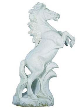 CAVALLO BIANCO - ΑΛΟΓΟ ΑΠΟ ΛΕΥΚΟ ΜΑΡΜΑΡΟ 110X50X190cm - HORSE MADE OF WHITE MARBLE